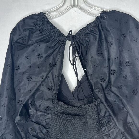 Free People Black Bella Eyelet Top. Size Medium. NWT - Picture 9 of 13